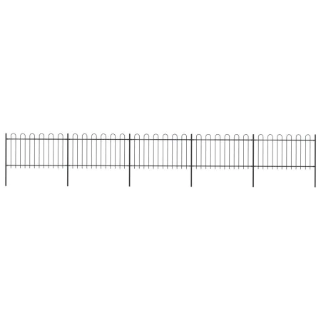 Garden fence with black steel hoop tips 8.5x1 m by vidaXL, fence panels - Ref: Foro24-277660, Price: 404,24 €, Discount: %