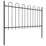 Garden fence with black steel hoop tips 8.5x1 m by vidaXL, fence panels - Ref: Foro24-277660, Price: 404,24 €, Discount: %