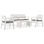 4-piece garden furniture set with white plastic cushions by vidaXL, Garden sets - Ref: Foro24-3052964, Price: 325,07 €, Disco...