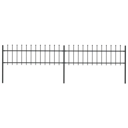 Garden fence with black steel spearheads 3.4x0.6 m by vidaXL, fence panels - Ref: Foro24-277594, Price: 140,74 €, Discount: %