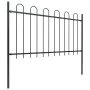 Garden fence with black steel hoop tips 3.4x1 m by vidaXL, fence panels - Ref: Foro24-277657, Price: 160,91 €, Discount: %