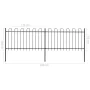 Garden fence with black steel hoop tips 3.4x1 m by vidaXL, fence panels - Ref: Foro24-277657, Price: 160,91 €, Discount: %