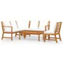 Garden furniture 5 pcs cream cushions solid acacia wood by vidaXL, Garden sets - Ref: Foro24-3057770, Price: 561,08 €, Discou...