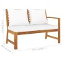 Garden furniture 5 pcs cream cushions solid acacia wood by vidaXL, Garden sets - Ref: Foro24-3057770, Price: 561,08 €, Discou...