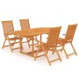 Garden dining set 5 pieces solid teak wood by vidaXL, Garden sets - Ref: Foro24-3059527, Price: 605,46 €, Discount: %