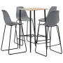 Gray plastic 5-piece high table and stools set by vidaXL, Furniture sets for kitchens and dining rooms - Ref: Foro24-3050026,...