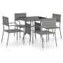 5-Piece Gray Synthetic Rattan Garden Dining Set by vidaXL, Garden sets - Ref: Foro24-3059443, Price: 280,05 €, Discount: %