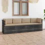 4-Sitzer-Gartensofa mit Kissen aus massivem Kiefernholz von vidaXL, Gartensets - Ref: Foro24-3061746, Preis: 419,80 €, Rabatt: %