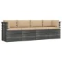 4-Sitzer-Gartensofa mit Kissen aus massivem Kiefernholz von vidaXL, Gartensets - Ref: Foro24-3061746, Preis: 419,80 €, Rabatt: %