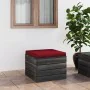 Paletten-Gartenhocker mit Kissen aus Kiefernholz von vidaXL, Modulare Sofas für den Außenbereich - Ref: Foro24-3061704, Preis...