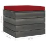 Pallet ottoman for garden with pine wood cushion by vidaXL, Modular outdoor sofas - Ref: Foro24-3061704, Price: 77,16 €, Disc...