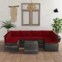 Pallet furniture for garden 7 pcs solid pine wood cushions by vidaXL, Garden sets - Ref: Foro24-3061992, Price: 553,31 €, Dis...