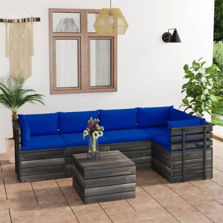 Pallet furniture for garden 6 pcs solid pine wood cushions by vidaXL, Garden sets - Ref: Foro24-3061957, Price: 527,12 €, Dis...