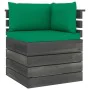 Ecksofa aus Gartenpaletten mit Kissen aus Kiefernholz von vidaXL, Modulare Sofas für den Außenbereich - Ref: Foro24-3061652, ...