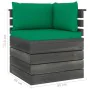 Ecksofa aus Gartenpaletten mit Kissen aus Kiefernholz von vidaXL, Modulare Sofas für den Außenbereich - Ref: Foro24-3061652, ...