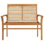 Solid teak wood garden bench with beige cushion 112 cm by vidaXL, garden benches - Ref: Foro24-3062667, Price: 145,24 €, Disc...