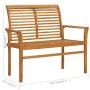 Solid teak wood garden bench with beige cushion 112 cm by vidaXL, garden benches - Ref: Foro24-3062667, Price: 145,24 €, Disc...