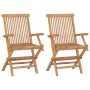 Garden chairs 2 pcs teak wood with gray cushions by vidaXL, Garden chairs - Ref: Foro24-3062503, Price: 180,41 €, Discount: %