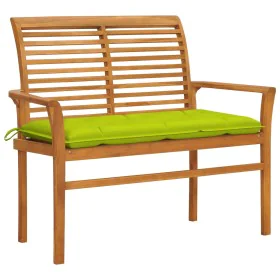 Teak wood garden bench with bright green cushion 112 cm by vidaXL, garden benches - Ref: Foro24-3062675, Price: 145,24 €, Dis...