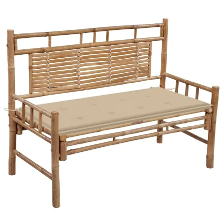 Bamboo bench with cushion 120 cm by vidaXL, garden benches - Ref: Foro24-3063879, Price: 130,00 €, Discount: %