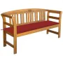 Garden bench with cushion solid acacia wood 157 cm by vidaXL, garden benches - Ref: Foro24-3064272, Price: 190,87 €, Discount: %