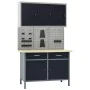 Werkbank mit drei Wandpaneelen und einem Schrank von vidaXL, Arbeitstische - Ref: Foro24-3053438, Preis: 486,00 €, Rabatt: %