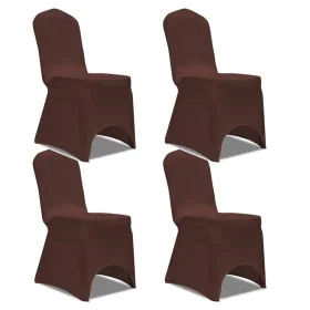 Elastic chair cover 4 units brown by vidaXL, Covers - Ref: Foro24-131416, Price: 18,11 €, Discount: %