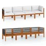 4-seater garden sofa with solid acacia wood cushion by vidaXL, Garden sets - Ref: Foro24-3057884, Price: 578,90 €, Discount: %