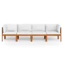 4-seater garden sofa with solid acacia wood cushion by vidaXL, Garden sets - Ref: Foro24-3057884, Price: 578,90 €, Discount: %