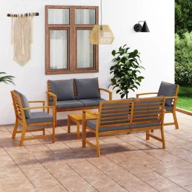 Garden furniture 5 pcs cushions solid acacia wood by vidaXL, Garden sets - Ref: Foro24-3057787, Price: 575,56 €, Discount: %