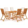 Garden dining set 7 pieces solid teak and cushions by vidaXL, Garden sets - Ref: Foro24-3059544, Price: 1,00 €, Discount: %