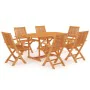 Garten-Essgruppe 7-teilig aus massivem Teakholz von vidaXL, Gartensets - Ref: Foro24-3059536, Preis: 862,39 €, Rabatt: %