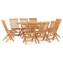 Folding garden dining set 9 pieces solid teak wood by vidaXL, Garden sets - Ref: Foro24-3059969, Price: 623,49 €, Discount: %