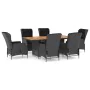 Garden dining set 7 pieces with dark gray synthetic rattan cushions by vidaXL, Garden sets - Ref: Foro24-3060137, Price: 1,00...