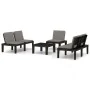 4-piece garden furniture set with gray plastic cushions by vidaXL, Garden sets - Ref: Foro24-3059836, Price: 303,93 €, Discou...