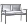 2-seater garden bench in gray eucalyptus wood and 120 cm cushion by vidaXL, garden benches - Ref: Foro24-3061025, Price: 179,...