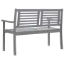 2-seater garden bench in gray eucalyptus wood and 120 cm cushion by vidaXL, garden benches - Ref: Foro24-3061025, Price: 179,...