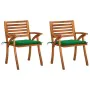 Garden dining chairs with cushions 2 pcs solid acacia wood by vidaXL, Garden chairs - Ref: Foro24-3060795, Price: 182,35 €, D...