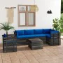 Pallet furniture for garden 7 pcs solid pine wood cushions by vidaXL, Garden sets - Ref: Foro24-3061969, Price: 594,40 €, Dis...