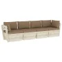 4-seater garden pallet sofa with fir wood cushions by vidaXL, Garden sets - Ref: Foro24-3063452, Price: 326,35 €, Discount: %