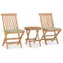 Folding garden dining set 3 pieces teak wood cushions by vidaXL, Garden sets - Ref: Foro24-3063183, Price: 174,12 €, Discount: %