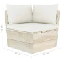 2-seater garden pallet sofa with fir wood cushions by vidaXL, Garden sets - Ref: Foro24-3063386, Price: 211,62 €, Discount: %