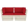 2-seater garden pallet sofa with fir wood cushions by vidaXL, Garden sets - Ref: Foro24-3063390, Price: 176,25 €, Discount: %