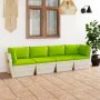 4-seater garden pallet sofa with fir wood cushions by vidaXL, Garden sets - Ref: Foro24-3063455, Price: 387,50 €, Discount: %