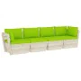 4-seater garden pallet sofa with fir wood cushions by vidaXL, Garden sets - Ref: Foro24-3063455, Price: 387,50 €, Discount: %