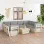 9-piece pallet garden furniture and fir wood cushions by vidaXL, Garden sets - Ref: Foro24-3063601, Price: 744,14 €, Discount: %