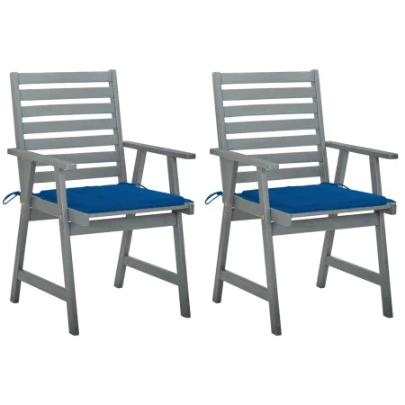 Garden dining chairs 2 pcs solid acacia wood with cushions by vidaXL, Garden chairs - Ref: Foro24-3064411, Price: 174,39 €, D...