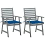 Garden dining chairs 2 pcs solid acacia wood with cushions by vidaXL, Garden chairs - Ref: Foro24-3064411, Price: 174,39 €, D...