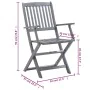 Folding garden chairs 6 pcs solid acacia wood cushions by vidaXL, Garden chairs - Ref: Foro24-3065411, Price: 273,69 €, Disco...