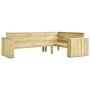 Corner garden bench and impregnated pine wood cushions 239 cm by vidaXL, garden benches - Ref: Foro24-3065760, Price: 524,76 ...